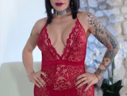 Foxxy in red pleasures herself with a pleasant jack off 